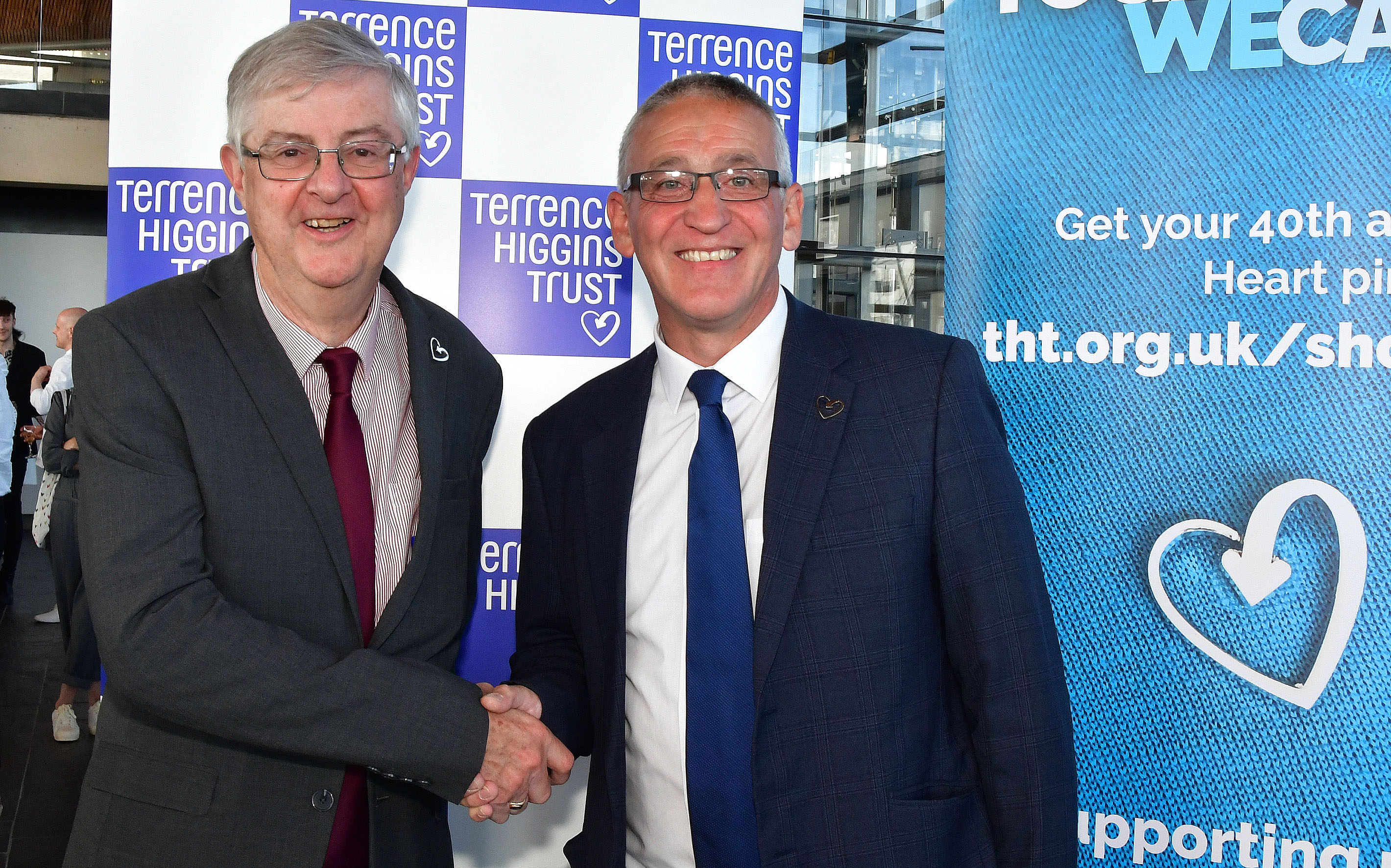 First Minister Mark Drakeford shaking hands with Ian Green