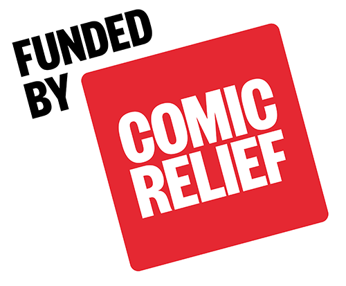 Funded by Comic Relief logo