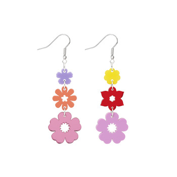 A set of floral-themed dangly earrings.