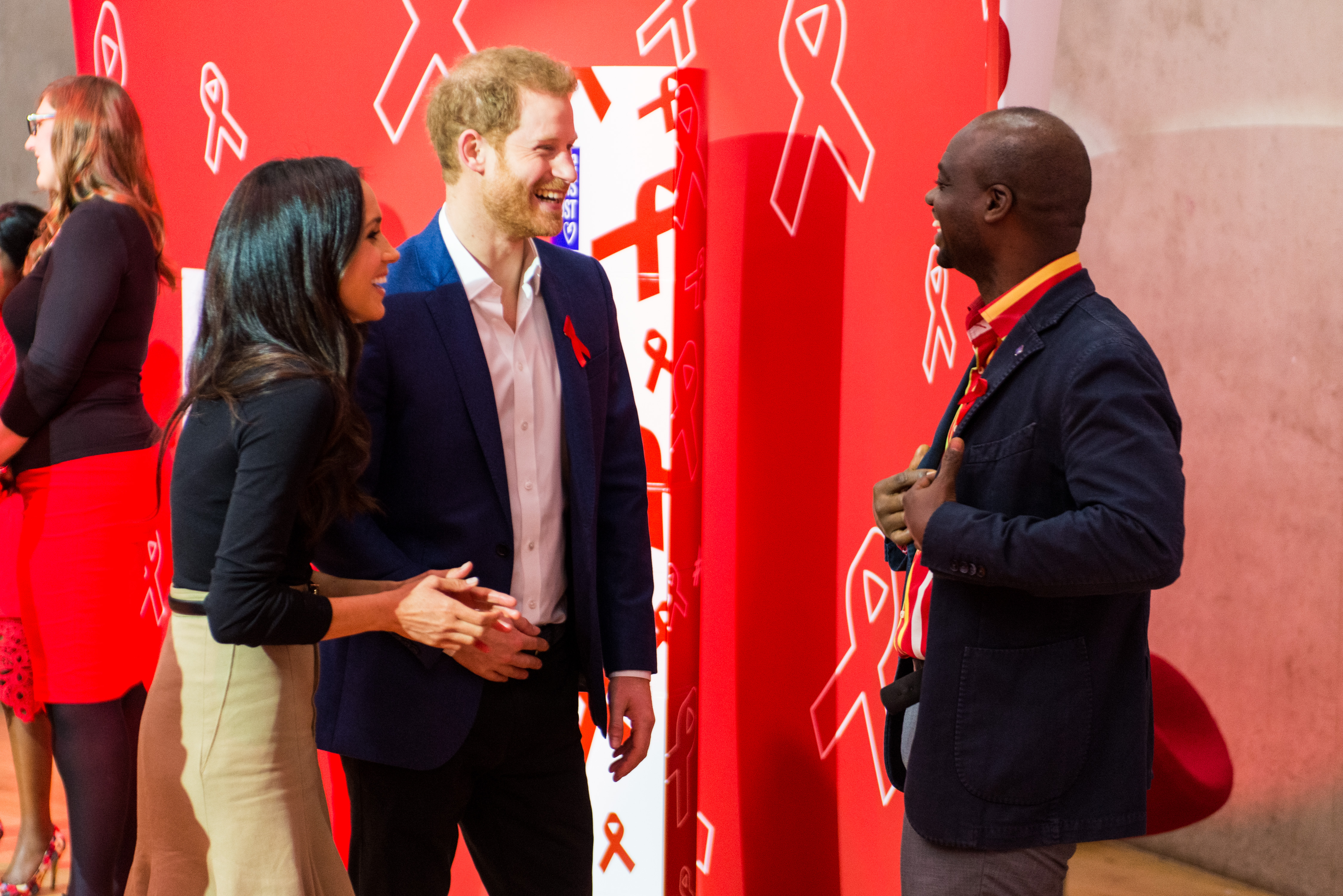 Ms Markle and Prince Harry talking about HIV