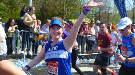 Bekki running in the Berlin Marathon Bekki running in the Berlin Marathon