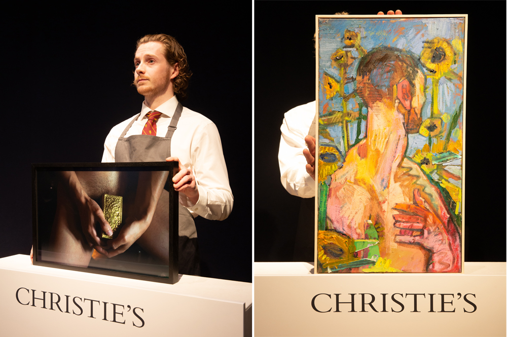 The Auction 2022 - two artworks being presented on stage
