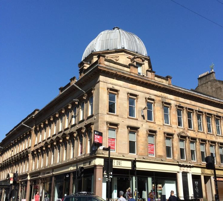 The outside of the Glasgow office
