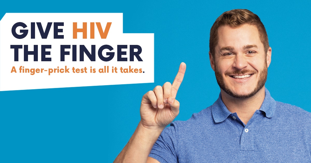 Give HIV the Finger banner for National HIV Testing Week 2022
