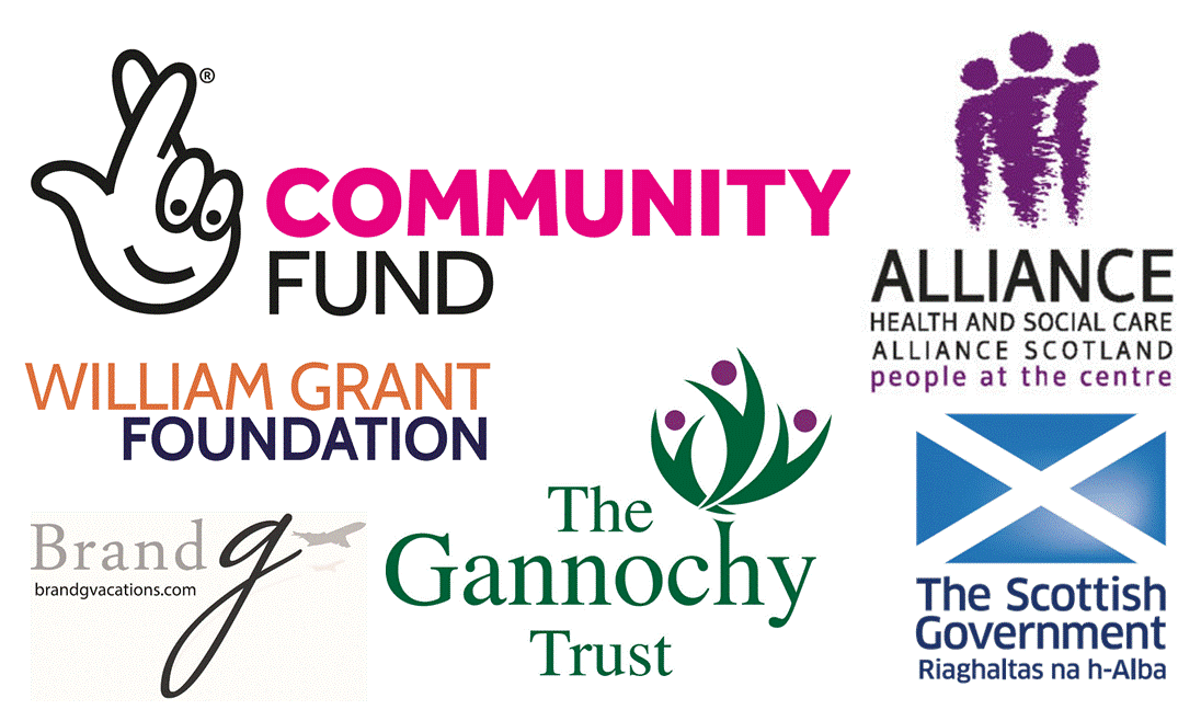 National Lottery Community Fund; Alliance Health and Social Care - Alliance Scotland; William Grant Foundation; Brand g Vacations; The Gannochy Trust; The Scottish Government, Riaghaltas na h-Alba