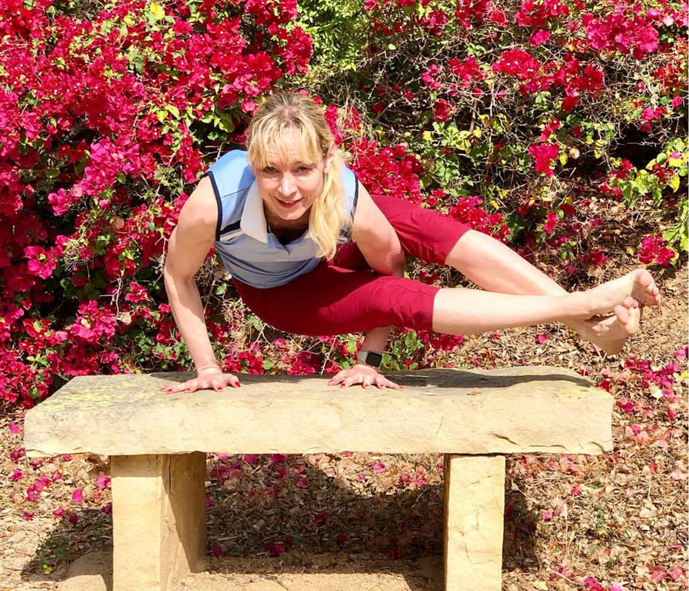 Volunteer Sabrina Jacobs doing yoga Volunteer Sabrina Jacobs doing yoga