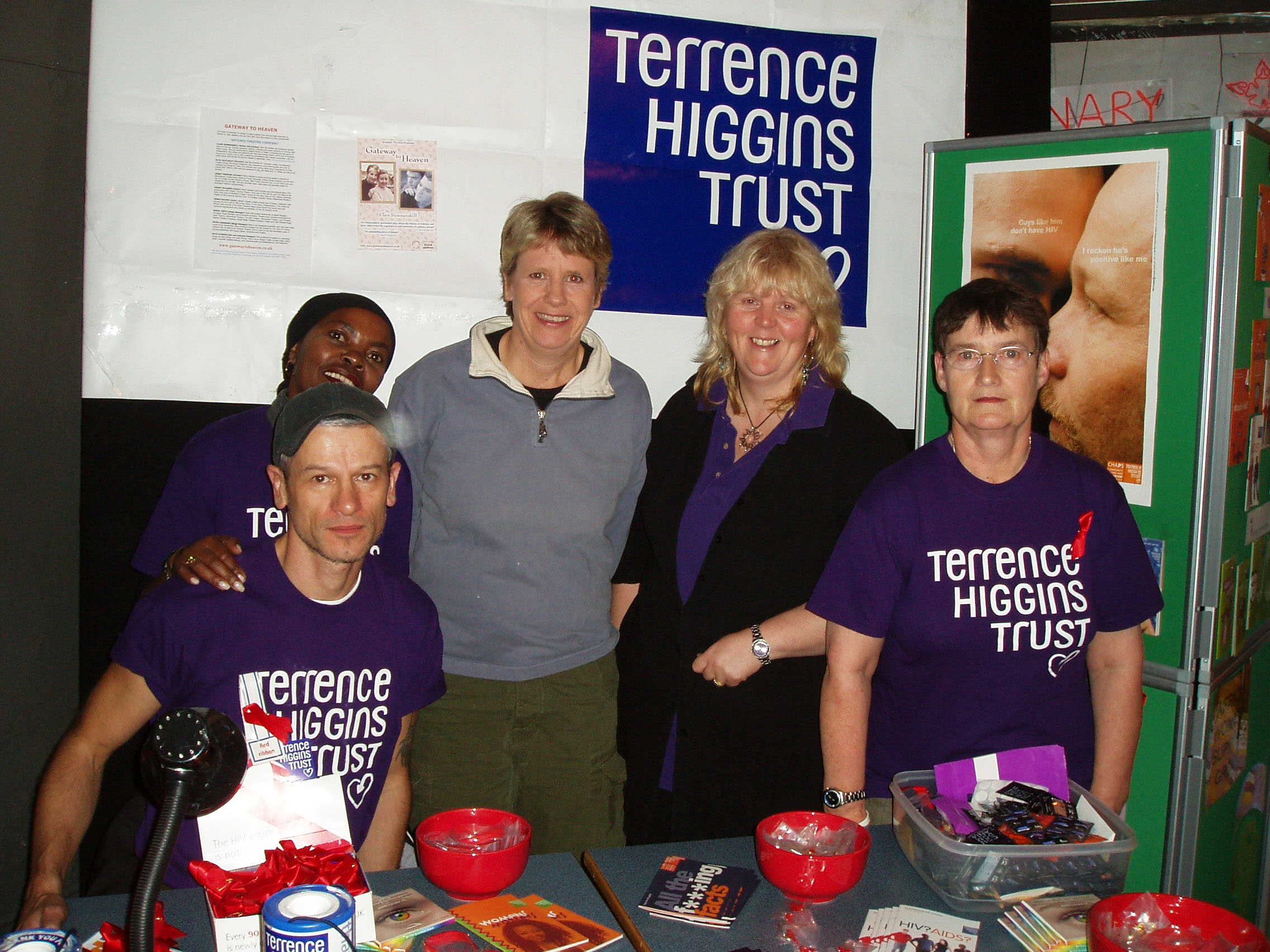 Volunteer stall with five people Volunteer stall with five people
