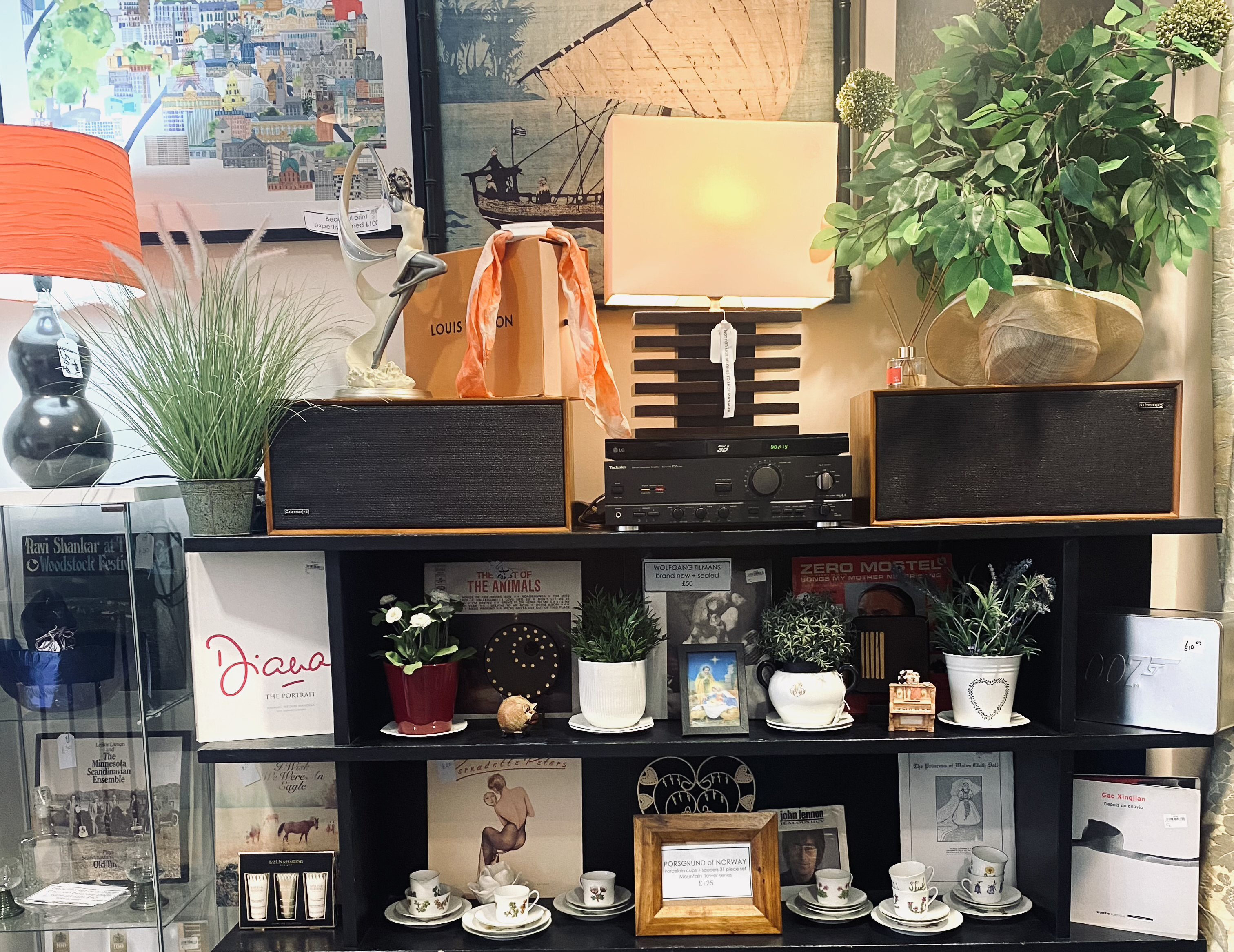 Boutique Pimlico shop interor with household items and paintings