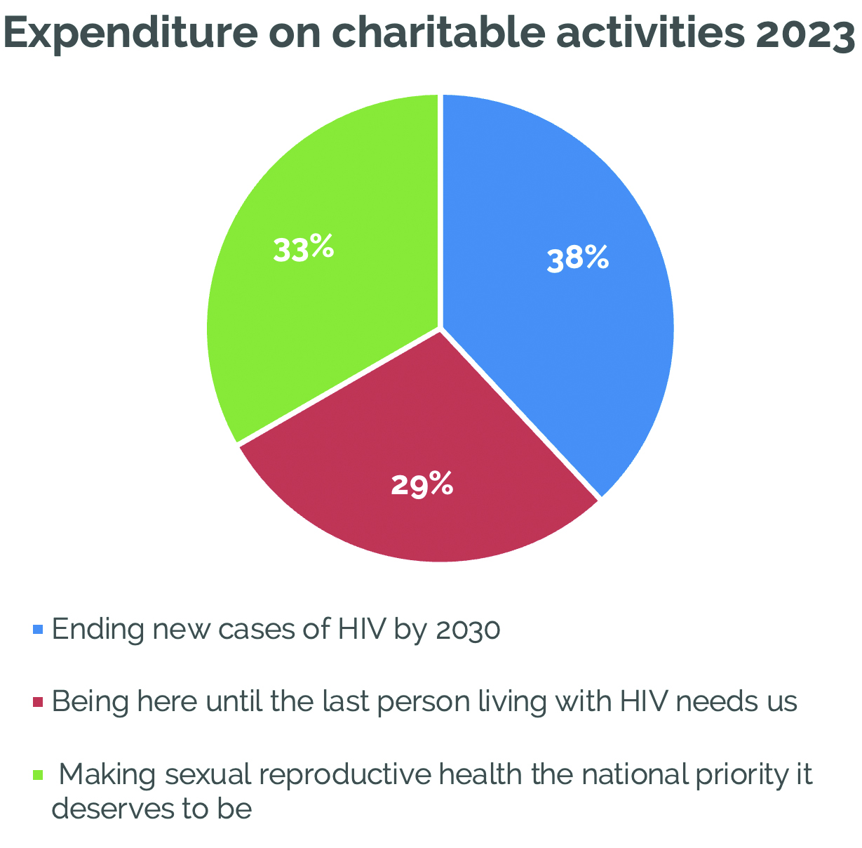 Pie chart of our expenditure on charitable activities.
