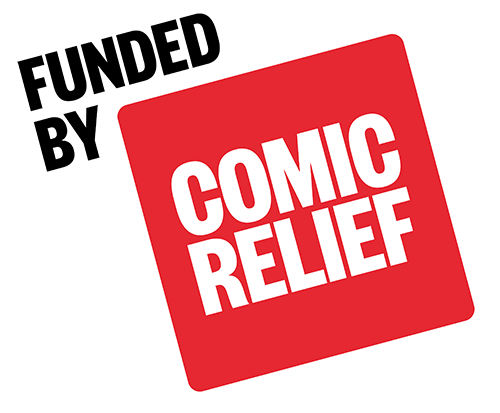 Funded by Comic Relief logo