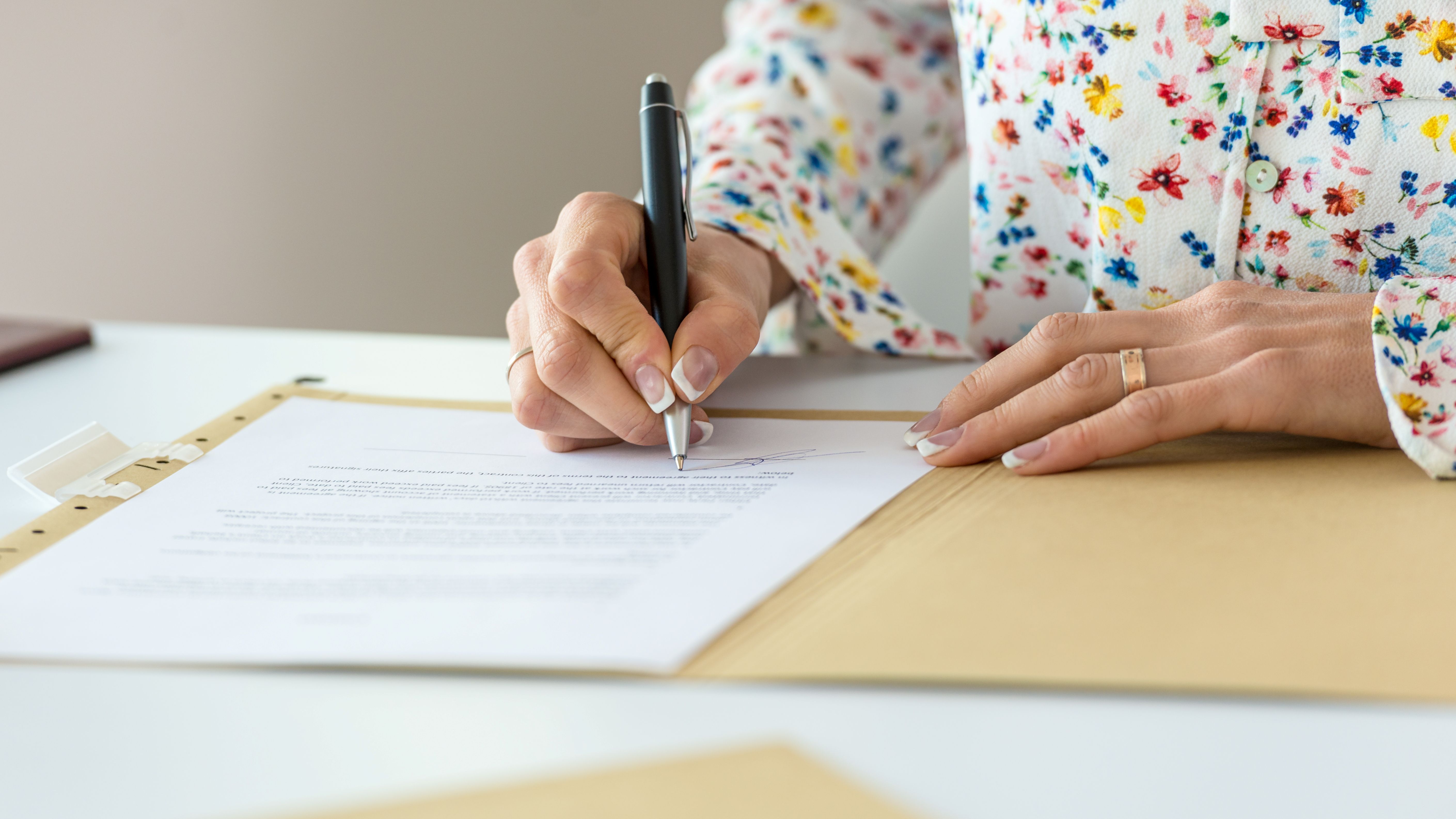 Person signing a document