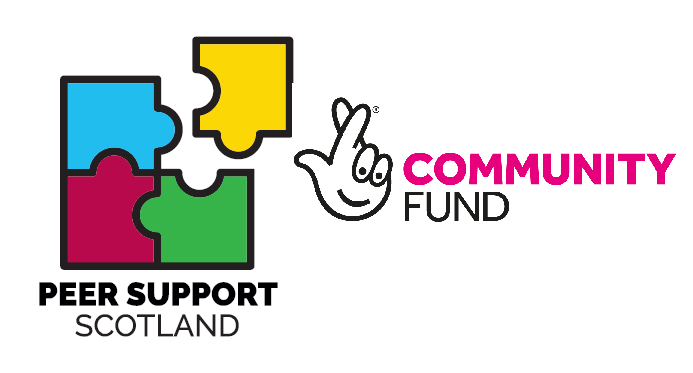 Peer Support Scotland and Community Fund logos Peer Support Scotland and Community Fund logos