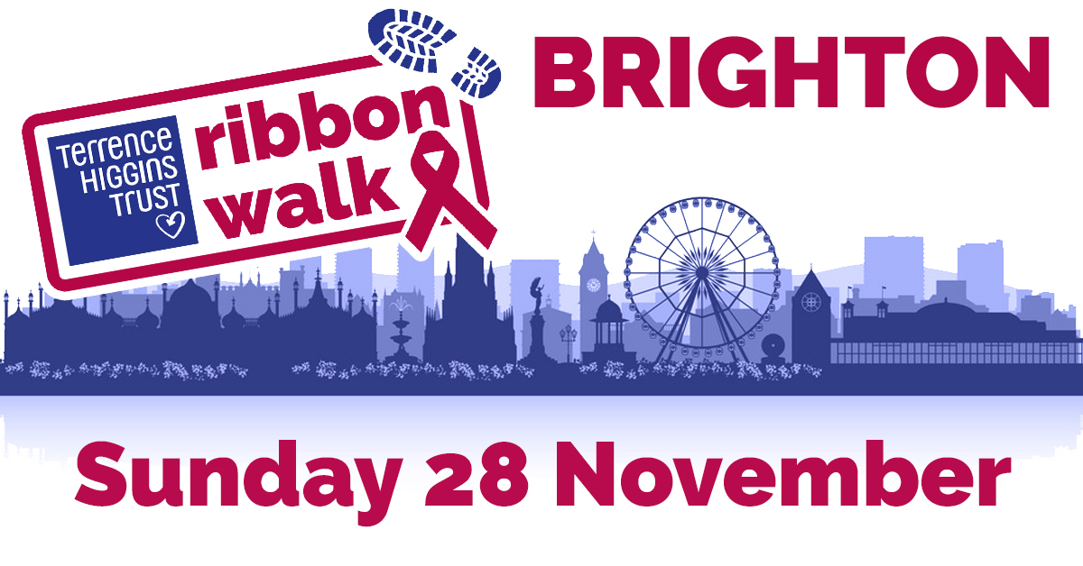 Ribbon Walk Brighton banner with date Sunday 28 November Ribbon Walk Brighton banner with date Sunday 28 November