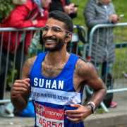 Suhan running a marathon