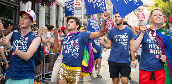 Pride 2018 marching with banners