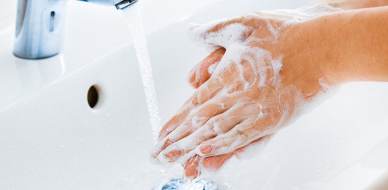 Washing hands with soap and water Washing hands with soap and water