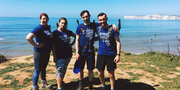 Isle of Wight Challenge, THT walkers standing on coastal path