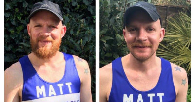 Big Shave Challenge, Matt before and after shaving Big Shave Challenge, Matt before and after shaving