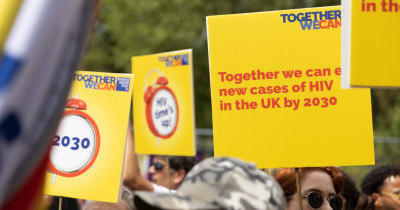 Placards with 2030 messaging