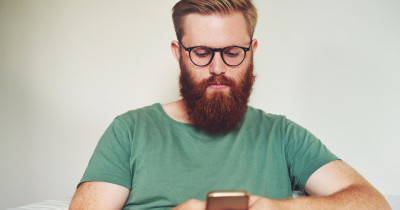 Man using his mobile phone