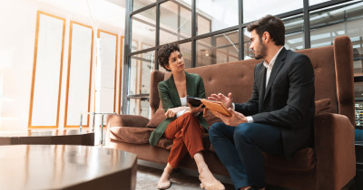 Two people talking Two people talking