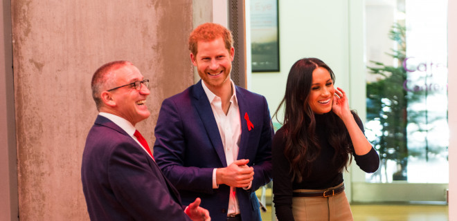 Our Chief Executive Ian Green, Prince Harry and Ms Meghan Markle in Nottingham on World AIDS Day 2017