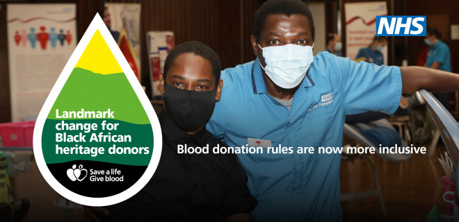 Landmark change for Black African heritage donors - blood donation rules are now more inclusive