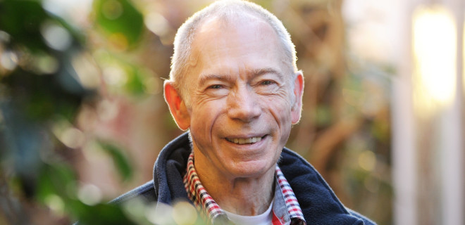 Portrait of Maurice smiling in garden