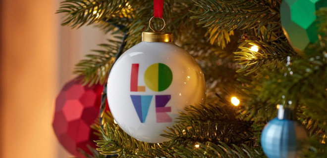 Next LOVE bauble on Christmas tree