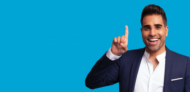 Dr Ranj Dr Ranj holding up a finger