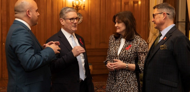 Richard Angell, Keir Starmer, Anne Aslett & Robbie Currie at the 2024 World AIDS Day conference.