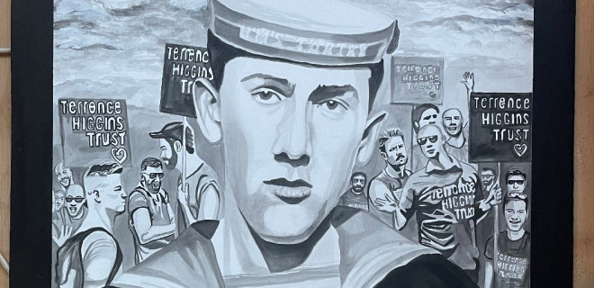 Portrait of Terry Higgins by Darren Varnam.