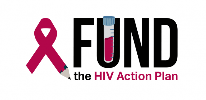 Fund the HIV Action Plan logo with lots of whitespace around it
