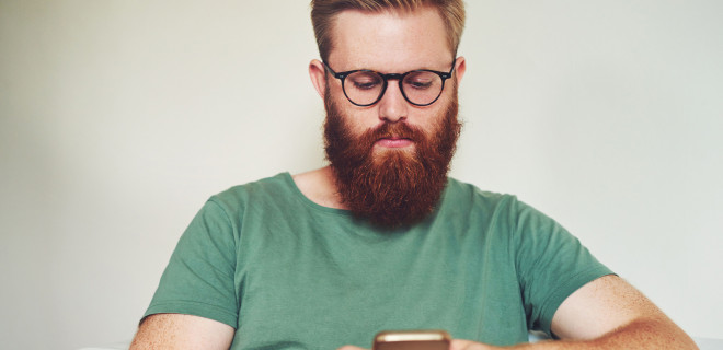 Man using his mobile phone