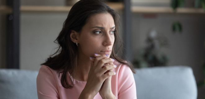 Woman looking anxious