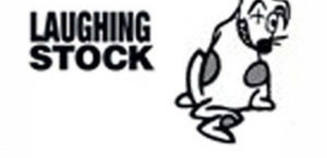 "Laughing Stock" with a smiling dog