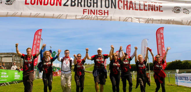 London 2 Brighton Challenge finish line