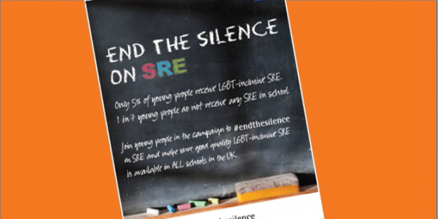 SRE poster saying 'end the silence on SRE' on an orange background