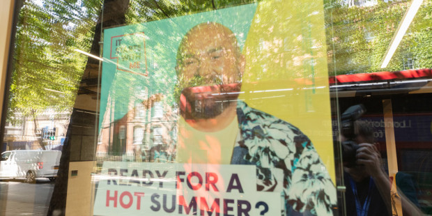 It Starts With Me summer poster in window