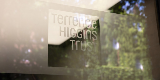 Terrence Higgins Trust silver logo photo from building window