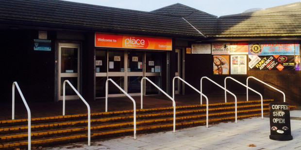 The Place Leisure Centre exterior entrance, Pitsea, Essex