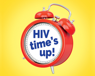 HIV time's up written on an alarm clock