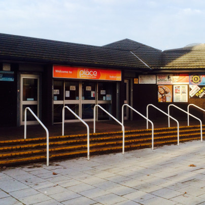 The Place Leisure Centre exterior entrance, Pitsea, Essex The Place Leisure Centre exterior entrance, Pitsea, Essex
